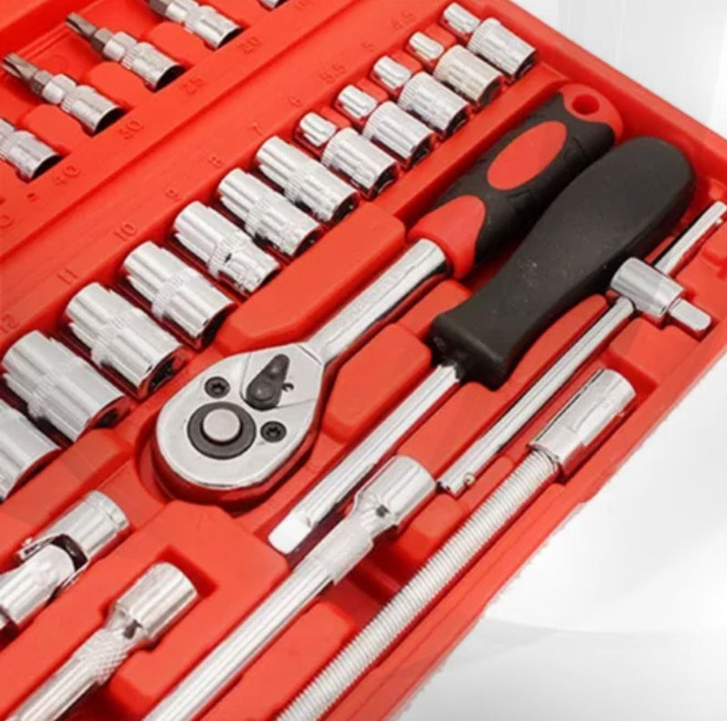 KIT Parafusadeira Multifuncional  10 em 1 + Maleta de Ferramentas Com 46 Peças
