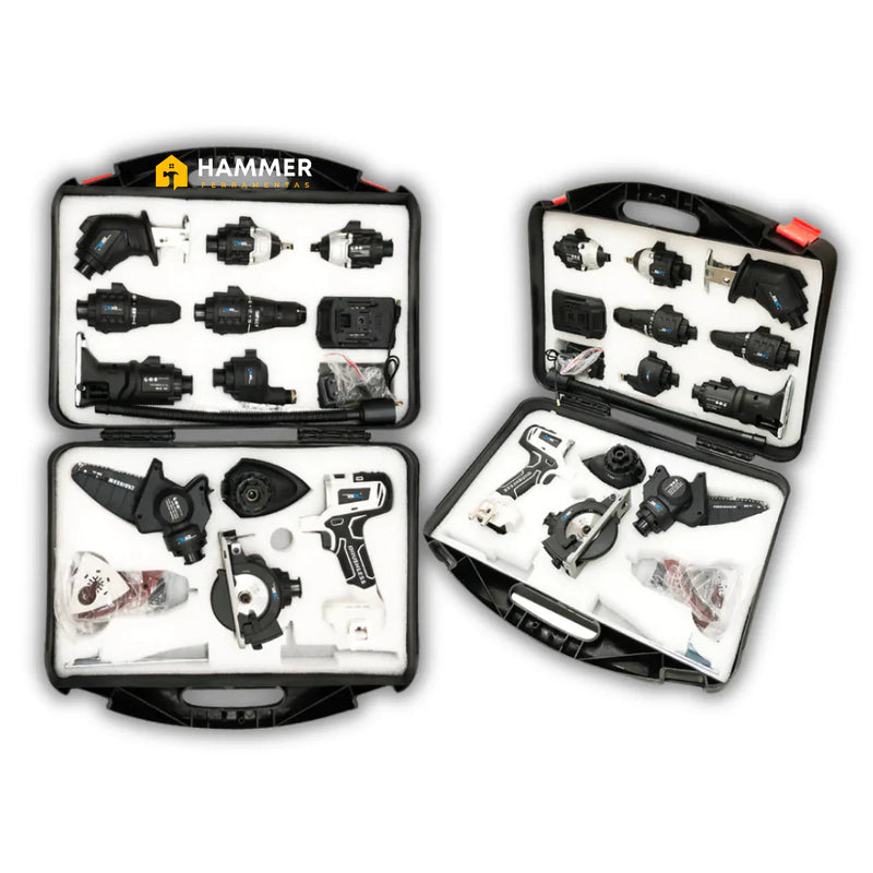 KIT Parafusadeira Multifuncional  10 em 1 + Maleta de Ferramentas Com 46 Peças