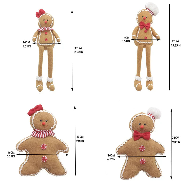 Boneco de Gengibre - Pelúcia para Árvore de Natal