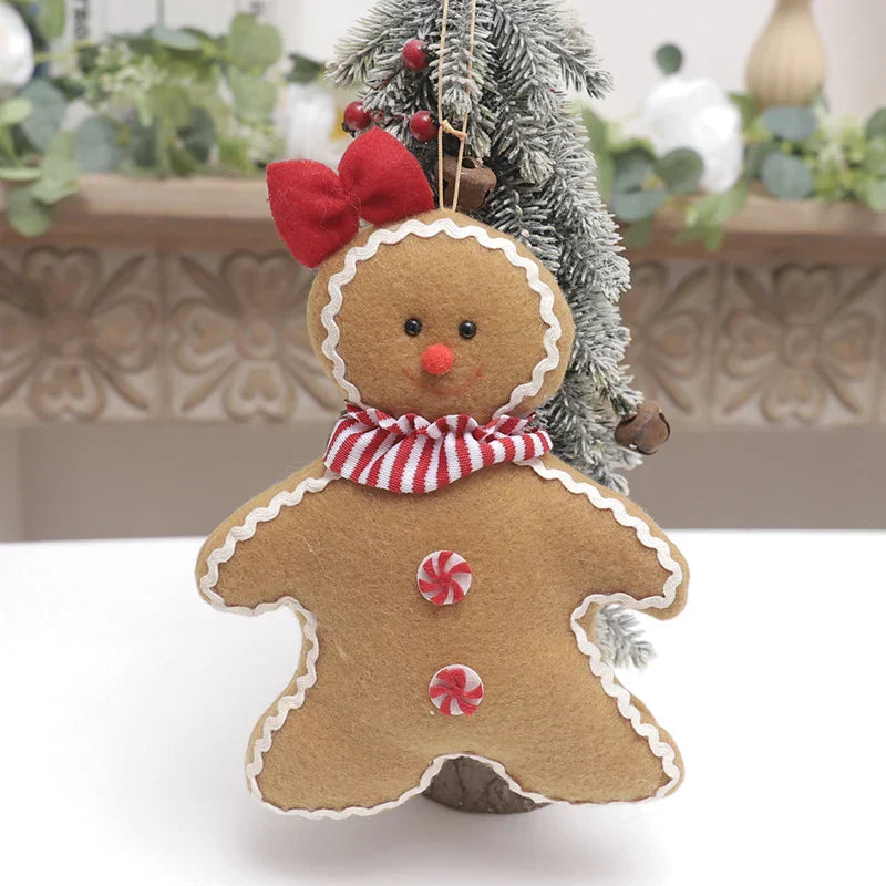 Boneco de Gengibre - Pelúcia para Árvore de Natal