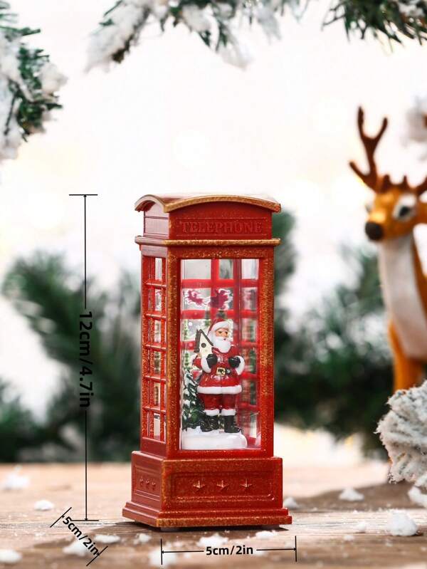 Cabine telefônica miniatura de Natal com Luz