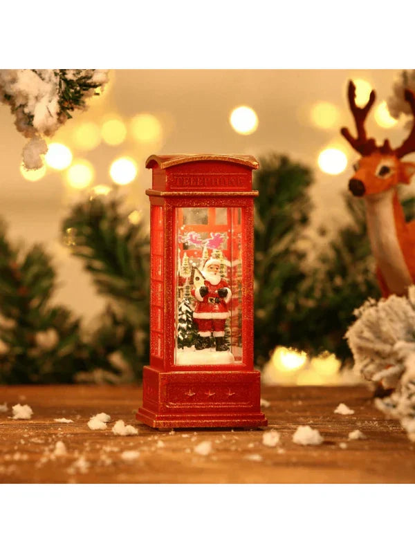 Cabine telefônica miniatura de Natal com Luz