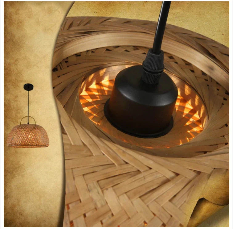Kit de Luminárias Pendentes Decorativos Artesanais de Bambu - Sak