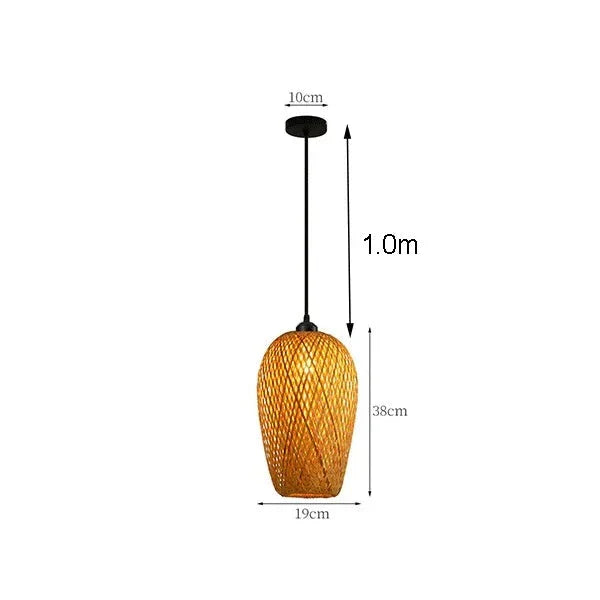 Kit de Luminárias Pendentes Decorativos Artesanais de Bambu - Sak