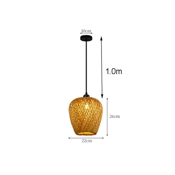 Kit de Luminárias Pendentes Decorativos Artesanais de Bambu - Sak