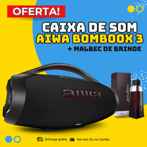 CAIXA AIWA BOMBOOX 3 PLUS - 200 RMS À PROVA D'ÁGUA