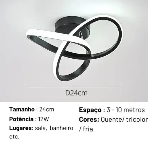 Luminária de Teto Minimalista Led Plafon Hold Premium - Trevo