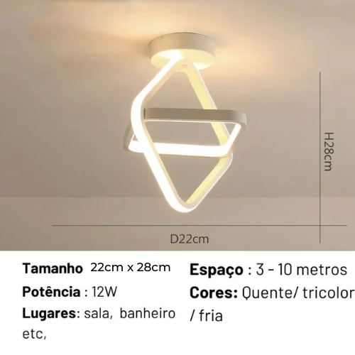 Luminária de Teto Minimalista Led Plafon Hold Premium - Triangular