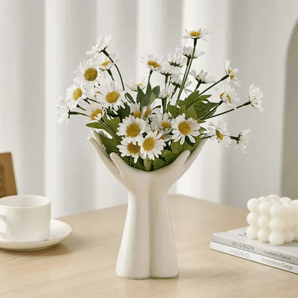 Vaso Decorativo para Sala de Cerâmica para Mesa Mão