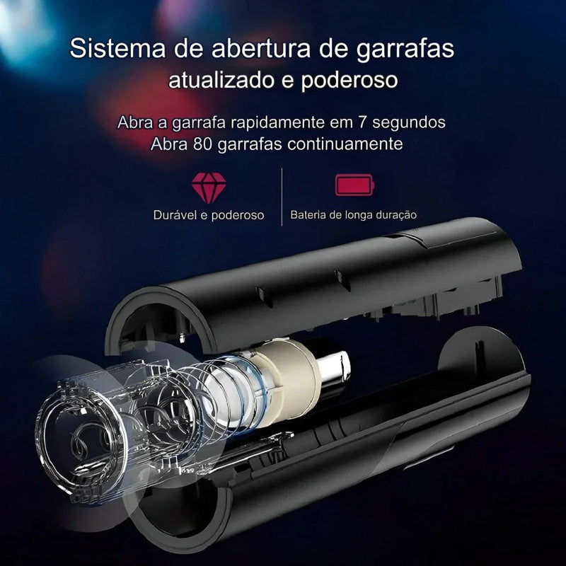 Abridor de Vinho Elétrico 4 em 1 + Brinde Surpresa!